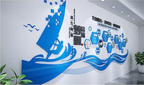 于都海浪主题文化墙如何设计?