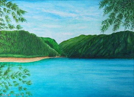 于都在墙绘中，如何绘画绿水青山？